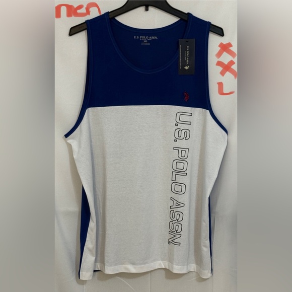 U.S. Polo Assn. Blue and White Cotton Apparel - Picture 1 of 2